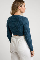 Giselle Cable Cardigan Teal
